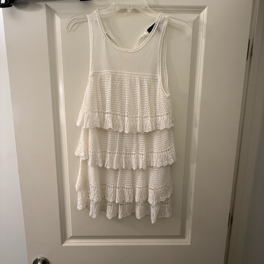 White House Black Market Ivory Lace Layored Dress